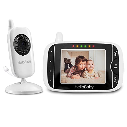 Baby Monitor, HelloBaby HB32 Visione Notturna Monitoraggio della Te...