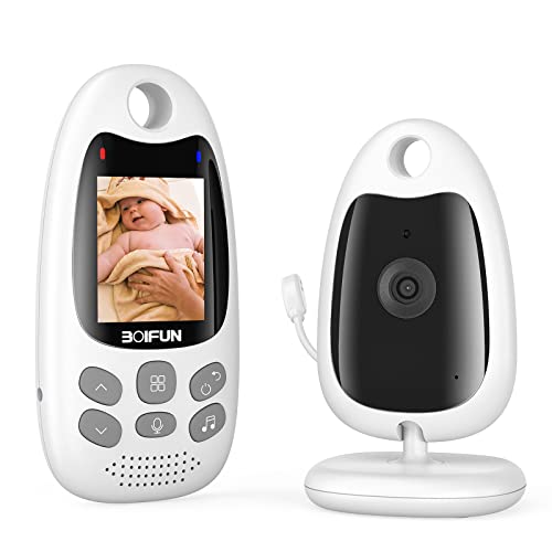 Baby Monitor, Videocamera BOIFUN con schermo da 2.0   750mAh Supporto batteria ricaricabile VOX Visione notturna Visione di temperatura 8 ninne nanne per bambino anziano animale domestico