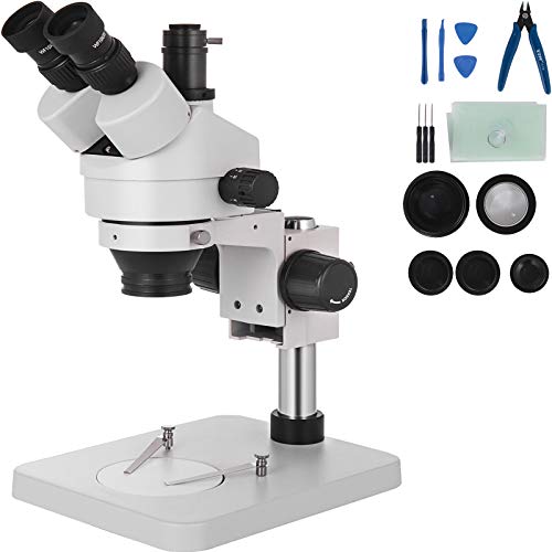 BananaB Microscopio Trinoculare Digitale Composito Zoom 3.5X-90X Microscopio Biologico Trinoculare Professionale da Laboratorio 360° Girevole con Supporto a Colonna