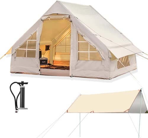 Baralir Tenda da campeggio per 2-4 persone, tenda gonfiabile pop-up, installazione rapida in 2 minuti, PU5000 impermeabile, tenda di lusso da campeggio all aperto