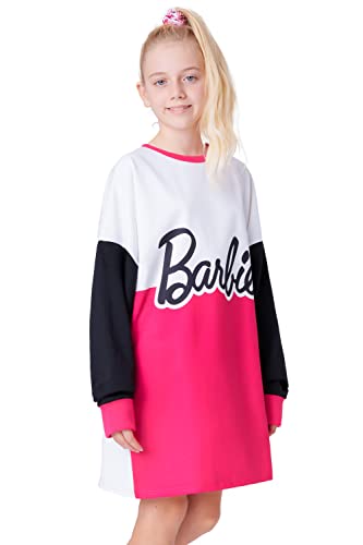 Barbie Felpa Bambina - Felpa a Vestito Bambina Ragazza 4-14 Anni(Bianco Rosa, 4-5 Anni)