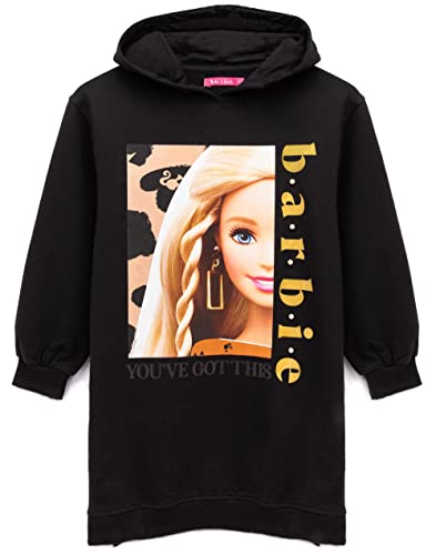 Barbie Hoodie Dress Girls Kids Pearl Leopard Stampa Black Maglione Vestiti 3-4 Anni