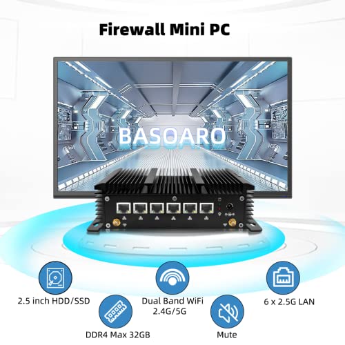 BASOARO Micro Appliance Firewall Fanless, VPN, Router per Computer ...