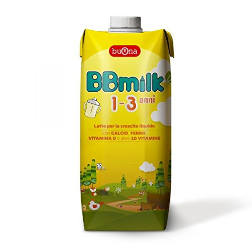 BBmilk 1-3 anni liquido - Latte di crescita liquido appositamente formulato per bambini da 1 a 3 anni di età, pronto all’uso – 500 ml - confezione 12 pezzi