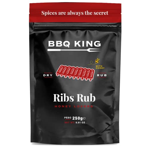 BBQ KING - Ribs Rub Confezione da 250 Gr, Dry Rub Bbq per Costine d...