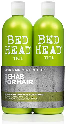 Bed Head by TIGI Re-Energize Shampoo e Balsamo Professionale per Capelli Danneggiati, 2x750 ml