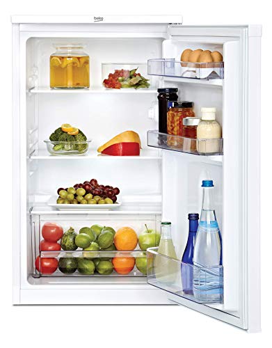Beko TS 190020 Installazione senza frigorifero sotto il piano di lavoro, altezza 81,8 cm, A +, bianco (mini frigorifero, 88L, vassoi in vetro, può essere installato nell armadio da cucina