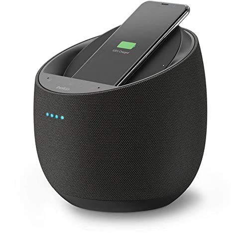 Belkin Altoparlante Intelligente Hi-Fi + Caricabatteria Wireless SoundForm Elite (Alexa, Bluetooth, AirPlay2, Acustica Devialet), Nero