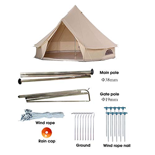 Bell Tent Glamping Tenda Yurt in tela di cotone ignifuga impermeabi...