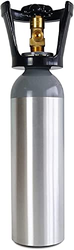 Bellerofonte Bombola Co2 2Kg in Alluminio Piena Ricaricabile con Valvola Residuale Apposita per Gasatura Alimentare