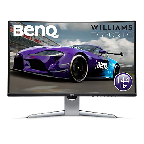BenQ EX3203R 32 Pollici QHD 2K HDR 144 Hz Curved Gaming Monitor, 1800R, FreeSync 2.0, HDR, B.I. Sensor, HDMI, Display Port, USB-C, Grigio