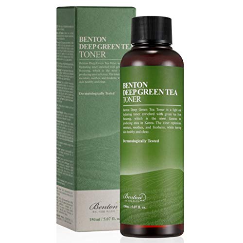 BENTON Deep Green Tea Toner 150 (5.07 fl. Oz.) - Tonico viso nutriente e idratante per pelli grasse e sensibili, pelle lenitiva e purificante