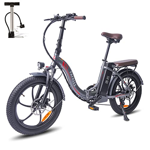 Bicicletta elettrica Fafrees F20-PRO, bici elettrica urbana pieghevole da 20 pollici, MTB elettrica da 250 W con batteria da 18 Ah, 150 km, E-bike Shimano a 7 velocità, grigio