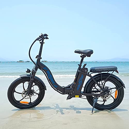 Bicicletta Elettrica Pieghevole, 20 Pollici 3.0 Fat Tire E-Bike con Motore 250 W, Batteria al Litio Rimovibile da 48V 10.4Ah con Display LCD, Shimano - 7 Velocità, 55KM