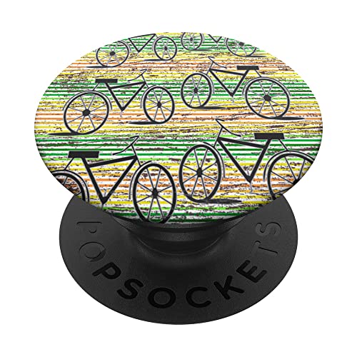 Biciclette Retro Stripes Grafica per Ciclismo, Avventura in Bicicletta PopSockets PopGrip Intercambiabile