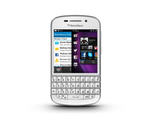Blackberry Q10 Smartphone, schermo amoled 3,1 , Cortex-A9 Dual-Core, 1,5GHz, 2GB RAM, 16GB, fotocamera 8 Megapixel, tastiera QWERTY, Bianco