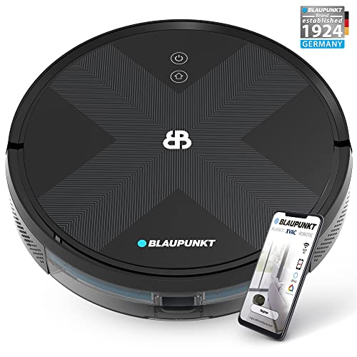 Blaupunkt Bluebot XVAC - Robot Aspirapolvere, Sensore Intelligente, controllabile mediante App + Comando vocale, Ideale per Pulizia Domestica