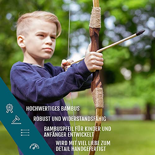 Bogenkönig - Arco e frecce per bambini in legno due set - 20 frecc...