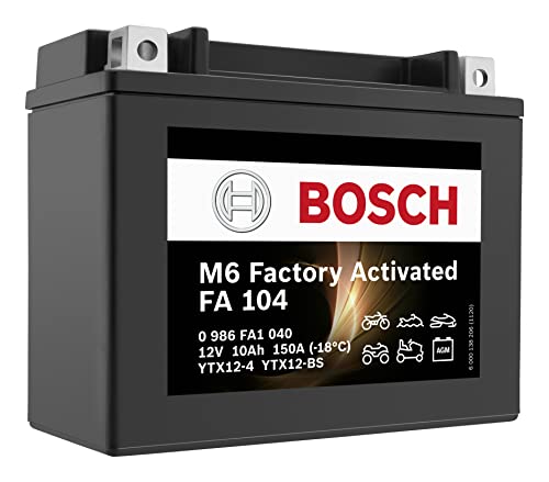 BOSCH Batteria per moto YTX12-BS, 10 Ah, 150 A, con tecnologia gel, batteria di avviamento a prova di ciclo, non necessita di manutenzione