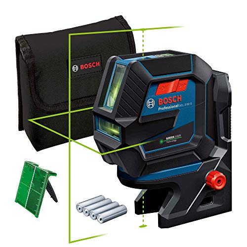 Bosch Professional Livella Laser GCL 2-50 G (laser verde,supporto RM 10, raggio d azione visibile: fino a 15 m, 4x batterie AA, confezione in cartone)