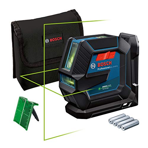 Bosch Professional Livella Laser GLL 2-15 G (laser verde, supporto LB 10, raggio d azione visibile: fino a 15 m, 4x batterie AA, confezione in cartone)