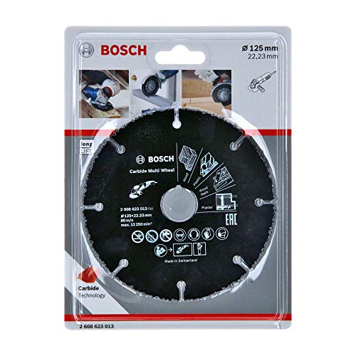 Bosch Professional Mola da Taglio Carbide Multi Wheel (Multi Material, Diametro 125 mm, Accessorio per Smerigliatrice Angolare)