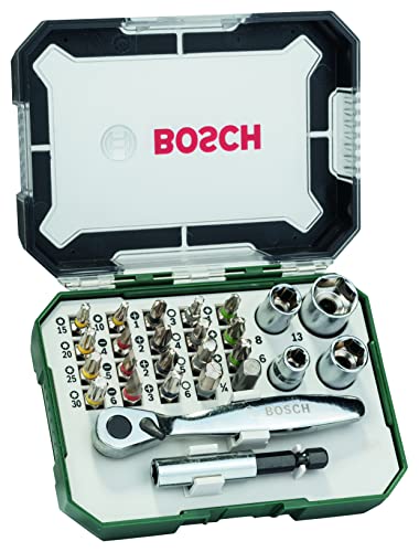 Bosch Professional Set Di Punte Per Cacciavite E Cricchetto Bosch Da 26 Pezzi, Multicolore
