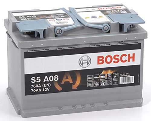 Bosch S5A08, Batteria per Auto, 70A h, 760A, Tecnologia AGM, Adattato per Veicoli con Sistema Start Stop