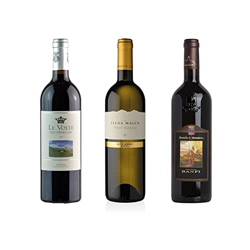 Box Vini Brunello di Montalcino Castello Banfi  DOCG + Tenuta Dell Ornellaia Le volte 2019-0.75cl + Elena Walch - Chardonnay Doc 0,75 lt