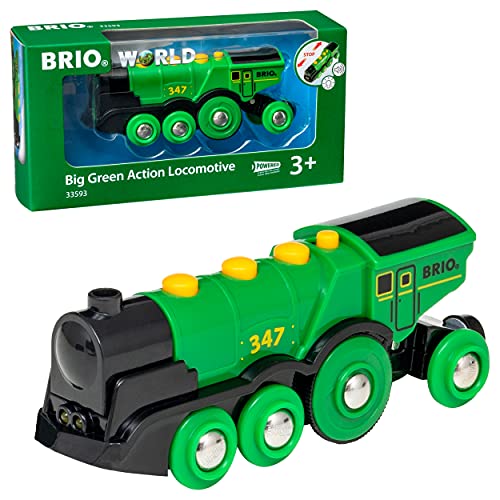 BRIO 33593 Grande Locomotiva a Batterie Verde, BRIO Treni-Vagoni-Veicoli, Età Raccomandata 3+