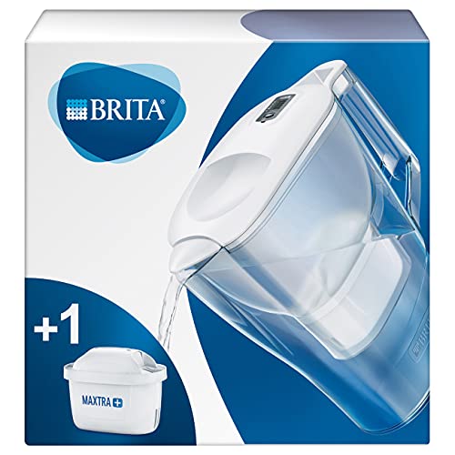 Brita Aluna Caraffa Filtrante Per Acqua, 2.4 Litri, 1 Filtro Maxtra+ Incluso, Bianco