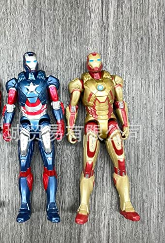 BSNRDX 2Pcs Iron Man Giocattolo, Marvel Avengers Legends 10CM Deformabile Iron Man Action figure, con design e articolazioni di alta qualità, Ragazzo il Miglior Regalo di Supereroe(blu e oro)