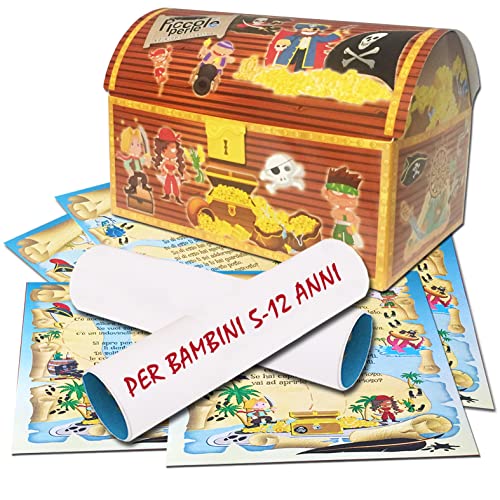 Caccia al tesoro in scatola - scegli tu gli indovinelli - 5-12 anni - per feste di compleanno - giochi per bambini