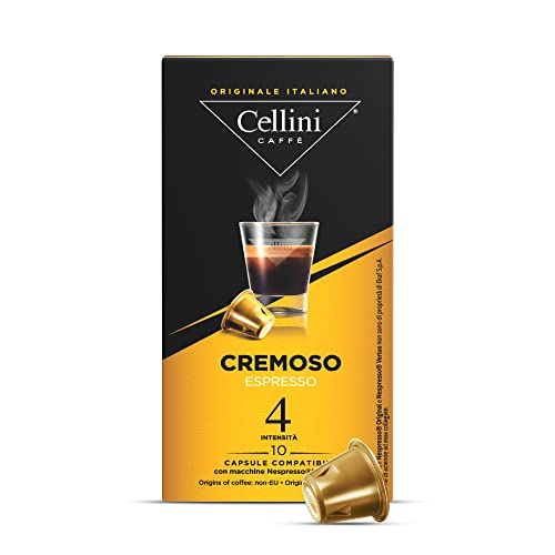 Caffè Cellini Capsule Compatibili Nespresso - Cremoso 100pz | Capsule Caffe Compatibili Nespresso Con Note Dolci E Fruttate | Capsule Nespresso Compatibili