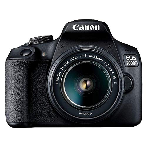 Canon EOS 2000D + EF-S 18-55 mm DC III Fotocamera, 24.1 megapixel Sensore APS-C, Nero