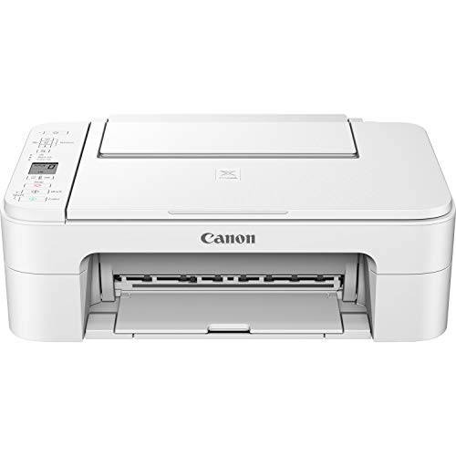 Canon PIXMA TS3351 - Stampante multifunzione a getto d inchiostro a colori (stampa, scansione, copia, display LCD da 3,8 cm, WLAN, Print App, 4800 x 1200 Dpi), colore: Bianco