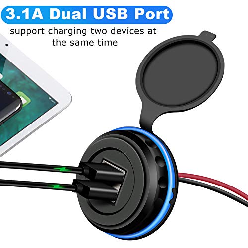 Caricabatteria da auto integrato doppio USB 3.1A Adattatore connett...