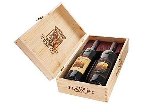 Cassetta da 2 bottiglie: Brunello e Rosso di Montalcino Banfi Cassetta di legno