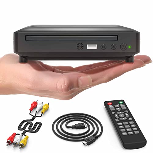 Ceihoit - Mini lettore DVD, per TV con uscita HDMI AV, cavi HDMI AV inclusi, HD 1080P, ingresso USB con sistema PAL NTSC integrato