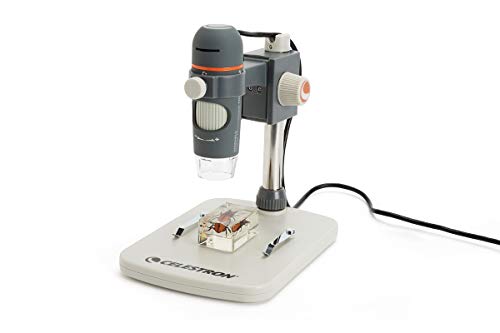 Celestron CM44308 HDM Pro Microscopio Digitale, Sensore da 5 Megapixel, Ingrandimento da 20X a 200X, Cavo USB 1,2 mt