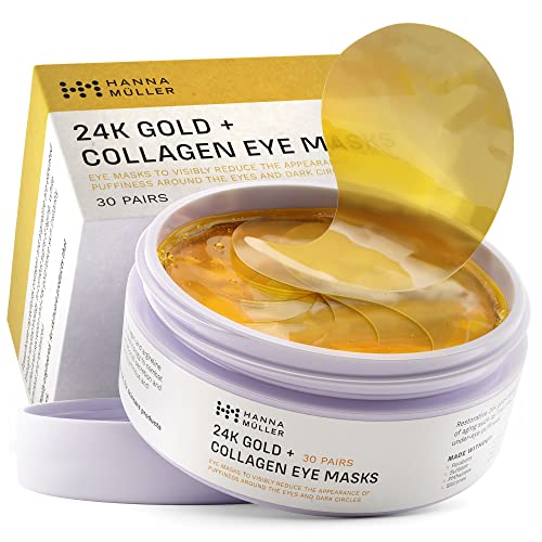 Cerotti sotto gli occhi per occhi gonfi, maschere per occhi in oro 24k con collagene e peptidi di lumaca, aiutano a ridurre le occhiaie, le borse e il gel idratante per gli occhi, 30 coppie
