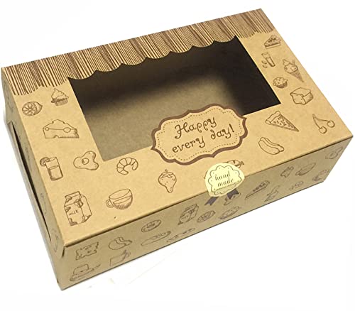 Chilly - Scatole regalo per dolcetti, con finestra trasparente, per biscotti fatti in casa, muffin, cioccolatini Treat Boxes