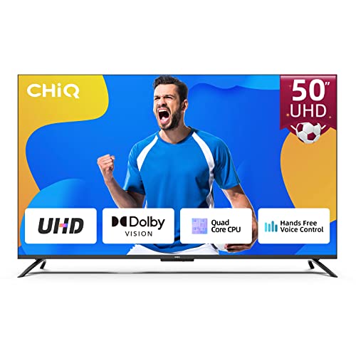 CHiQ U50G7PF, Smart TV 50 Pollici, Hands Free Voice Control Frameless,Android TV,4K UHD,HDR10,Dolby Vision,Dolby Audio,Google Assistant,Quad Core,HDMI2.0,Released 2021