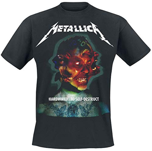 CID Metallica-Hardwired Album Cover Maglietta, Nero (Black), Medium Uomo