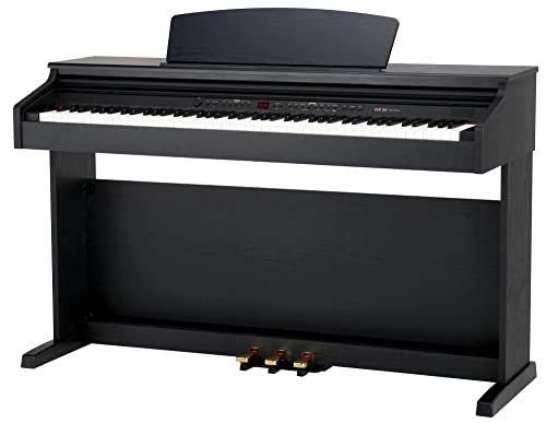 Classic Cantabile DP-50 SM Pianoforte digitale - 88 Tasti con tastiera pesata hammer action - Pianola musicale con USB, 32 polifonia, 14 voci, 3 pedali - Piano digitale per scuola - Nero opaco