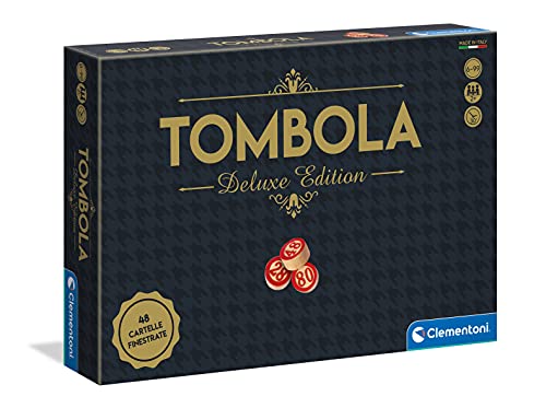 Clementoni - 16630 - Tombola edizione Deluxe, 48 cartelle - gioco da tavolo, gioco in scatola per tutta la famiglia, giocatori 2+, tombola per bambini 6 anni, Multicolore