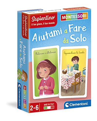 Clementoni Carte Aiutami a Fare da Solo Montessori 2 anni (versione in italiano), gioco educativo-Made in Italy, Multicolore, 16318