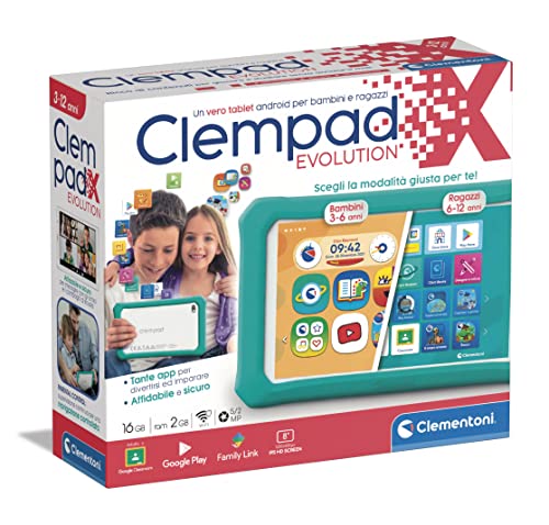 Clementoni- Clempad Evolution-Tablet Bambini 3-12 Anni Educativo (V...