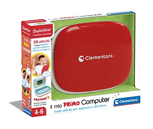Clementoni- Sapientino-Il Mio Primo, Computer educativo interattivo 4 Anni, Laptop per Bambini 30 attività, Versione in Italiano, Multicolore, 17679