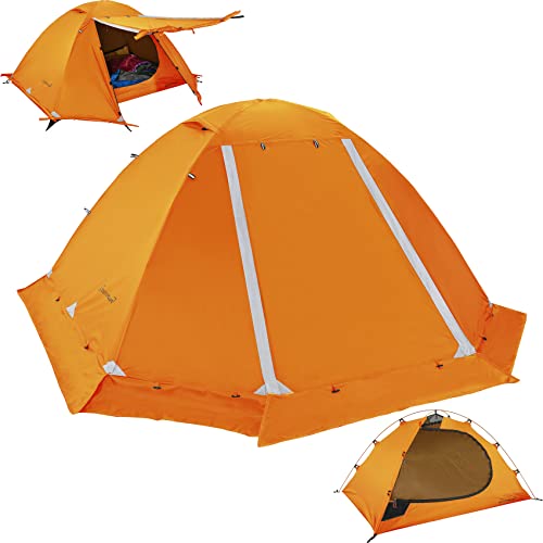Clostnature Tenda da Campeggio per 2 Persone - Tenda da Esterno Impermeabile per Due Persone, Tenda da Trekking Leggera per 4 Stagioni, Tenda Compatta con Dimensioni Ridotte per Famiglia